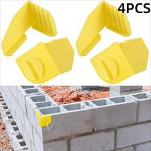 4pcs/Pack, Construction Line Anchor Corner Clips, Plastic Bricklaying Tools, Brick/Block Corner Line Fixing Tools, Yellow - Work Line Anchor Angle Code - View 6