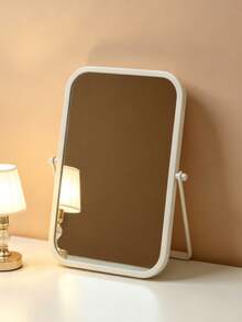 Elegant Luxury Style Oval Desktop Vanity Mirror, Nordic Creative Metal Frame, Bottom Storage Tray For Lipstick, Cosmetics, Jewelry, Fragrance, Makeup Brushes, Aromatherapy Products, Polished Glass Mirror Surface - Multicolor - View 15