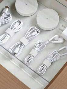 1 Roll 500cm White Multi-Purpose Cable Ties, Durable Cable Management Straps, Suitable For Home, Office And Electronic Products, Easy To Use Computer TV Cable Management, Reusable, Plastic Material, Home Gardening Use - White - View 7