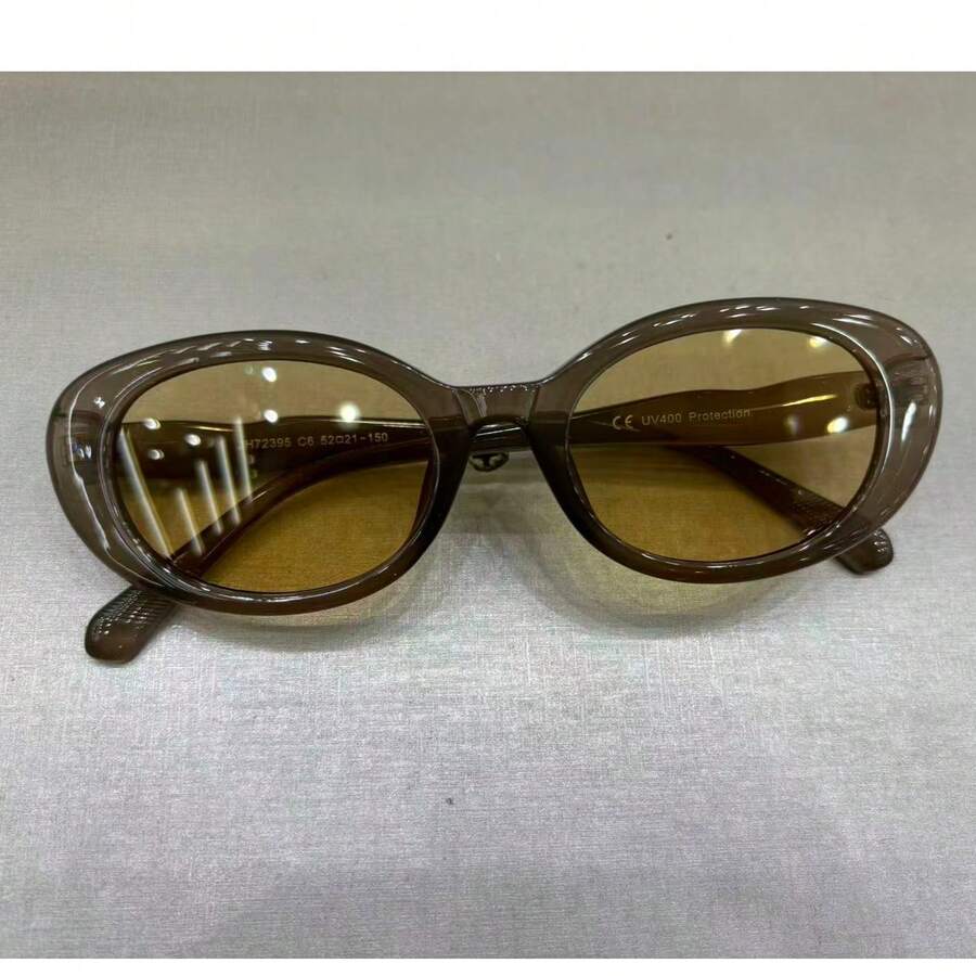 nova estrela oval  óculos de sol anti-UV - Caqui - Visão 1