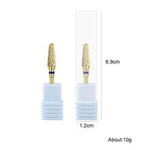 Golden 1PC Professional Nail Drill Bit Cone Carbide Manicure Drill For Electric Milling Cutter Nail Files Buffer Nail Art Equipment Accessory - Gold - View 7