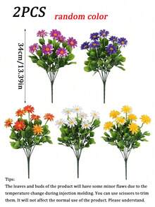 10pcs Artificial Outdoor Plastic Daisy Flower Bouquet, UV Resistant Faux Shrub Flowers, Suitable For Room Decor, Home Decor, Wedding Decor, Outdoor Decor, Party, Bridal Bouquet, DIY, Autumn Decor, Halloween, Christmas, Birthday, Mother's Day, Valentine's Day, Garden Decor - Multicolor - View 12
