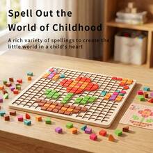 Montessori Logic Cube Wooden Inlay Puzzle Set, Includes 210 DIY Building Cubes + 20 Double-Sided Instructional Cards, Suitable For Preschool Children's Spatial 3D Thinking Training Toy, Color Matching Block Puzzle Game, Suitable For Children 3 Years And Above As Birthday Or Christmas Gift - Multicolor - View 10