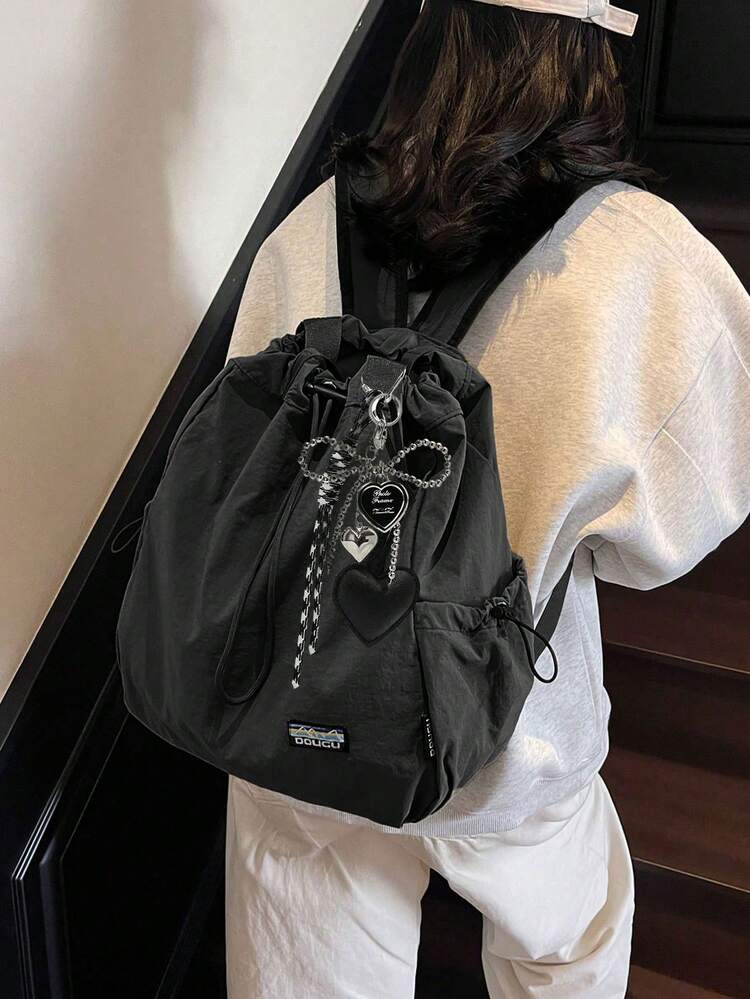 Solid Color, Simple Style, Large Capacity, Portable Women's Bag, A Minimalist Style Versatile Bag, Suitable For Daily Commuting, Travel, Shopping - Black - View 3