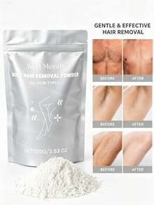 1 Kemasan 100g Bubuk Penghilang Bulu Lembut Musim Panas, Penghilang Bulu Tubuh yang Cepat Larut, Formula Lembut, Kantong Ber zipper Mandiri, Mudah Dicampur dan Dibilas, Cocok untuk Seluruh Tubuh, Unisex - bubuk penghilang bulu - View 1