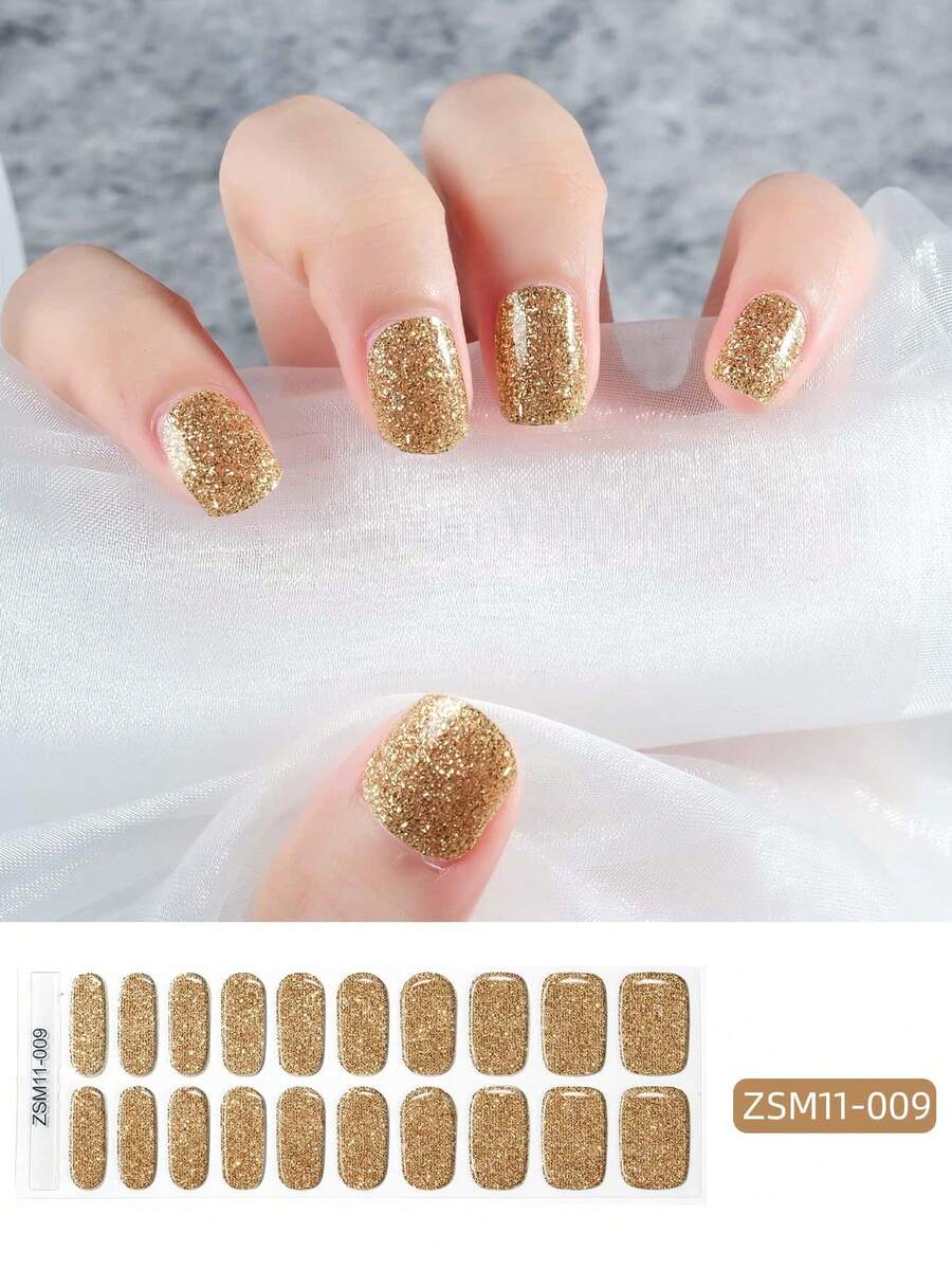 20 Pcs Gel Nail Wraps, Stickers, No UV Light Required, Salon Quality, Long Lasting ,20 Pieces Of New Solid Color Pink Nail Stickers, Cross-Border Simple Nail Polish Film, Nail Stickers, Waterproof, Japanese And Korean Nail Stickers For Manicure.