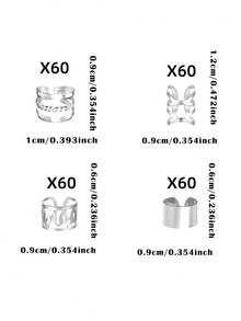 40pcs Braided Hair Accessories Hair Bands, Multiple Styles Hair Rings, Adjustable Hair Beads, Braided Dreadlock Hair Accessories For Girls - Silver - View 12