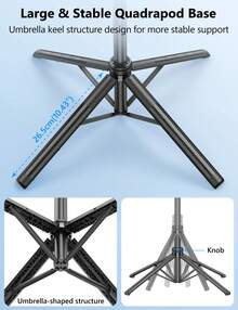 AXNEN Tripod Stabil Pelacak Wajah AI Cerdas untuk Smartphone, Tongkat Selfie Bluetooth, Stabilizer Ponsel, Tongkat Selfie Bluetooth Aluminium 3-in-1 yang Dapat Diperpanjang, Untuk iPhone 16/15/14/13/12 Pro, Ponsel Android, Hitam - Satu-Ukuran - View 8