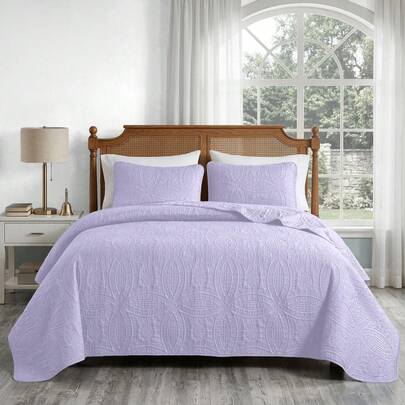 Ensemble de couette 3 pièces pour lit King et Queen, lavable en machine, matelassage gaufré, tissu léger, respirant et rafraîchissant pour chambre, canapé, chambre d'amis, toutes saisons, été. Couette*1, taies d'oreiller*2, sans garniture d'oreiller.