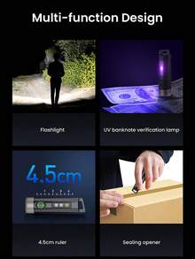 Philips High-Power Mini Flashlight, Portable Keychain Clip, UV Light, Type-C Rechargeable, Essential For Night Commute And Travel - Multicolor - View 5