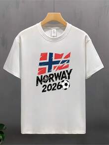 Playera Unisex Noruega 2026 Fútbol: Estilo deportivo y cómodo para toda la familia. Diseño exclusivo, para fans. ¡Calidad premium y ajuste perfecto para el uso diario! I3TL - Blanco - Ver 1