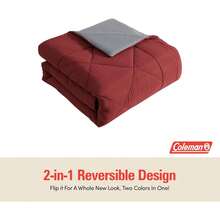 Coleman Comforter Set Full Size Reversible Bed-In-A-Bag– Double-Sided Color Options, All-Season Comforter + Shams + Sheets – Perfect For Home, Cabin Variant 2 - Burgundy/Gray - View 8