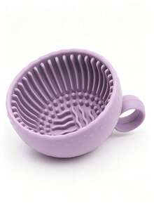 1pc Popular Soft Silicone Makeup Brush Cleaning Bowl, Portable Hanging Ring Brush Cleaning Pad, Multi-Slot Textured Makeup Cleaning Tool, Aesthetic Macaron Color Makeup Cleaning Bowl, Reusable Easy To Clean Beauty Accessory, Gift For Makeup Lovers - Multiple Styles - View 8