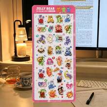 Japanese & Korean Style 3D Embossed Character Sticker Book Toy Crystal Stickers, Bang Bang Abstract Crazy Couple Representing My Mental State Pink Pig Pattern, Suitable For Students, Children, Boys, Girls, Adults, For Sticker Exchange, Collection, Stationery, Planner DIY, DIY Phone Case And Notebook Decoration - Multicolor - View 4