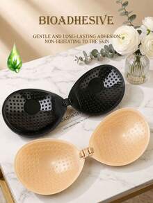 Plus Size Invisible Push-Up Adhesive Bra, Suitable For Large Bust, Self-Adhesive Strapless Backless Reusable Waterproof Seamless Bra, Suitable For Weddings, Parties, Formal Wear - Multicolor - View 3