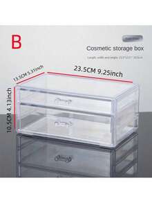 Cosmetic Storage Box Skincare Products Large Transparent Cosmetic Display Box Stackable Storage Box With 3 Drawers, Suitable For Vanity, 2pcs/Set - Multicolor - View 19