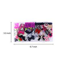 Junk Case Charms Kit Black Pink Charm For Phone Cases Multi-Shape Kawaii Bow Heart Star Phone Case Charm Flatback Pearls For Case Nails Jewelry DIY Craft - Rose Red - View 3