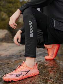Herren Outdoor Bach-Wadeschuhe, Strand Reise Lässig Schuhe, leichte atmungsaktive Herrenschuhe, Sport Fitness Laufschuhe, Große Größen 39-46 Paarschuhe für Männer und Frauen, tägliche Trainings Yoga Schuhe (asymmetrisches Muster) - orange - Übersicht 9