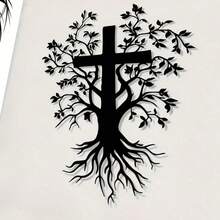 HELLOYOUNG 1pc Vintage Jesus Cross Metal Wall Art | Iron Religious Sculpture Suitable For Living Room, Bedroom, Church - Ideal Gift Spiritual Home Decor Perfect For Home, Office, Bedroom, Patio, Kitchen, Yard Wall, Coffee Shop, Ballroom, Bar, Country, Farmhouse Decoration, Housewarming Gift, Birthday Gift, Antique Collector Birthday - Multicolor - View 8