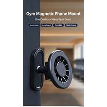 1 PC Strong Magnetic Base Stand For Gyms And Dance Studios: Allows You To Easily Monitor Your Movements And Make Better Adjustments. Also Suitable For Kitchens And Bathrooms. Wall-Mounted Phone Holder For Photography. - Black - View 9