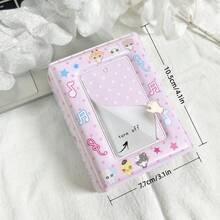 1pc Pink Animal Photo Album, Polka Dot Music Note Card Holder, K-Pop Photo Card Binder, IDOLME, Album Card Display, Idol Concert Support, PU Material, Suitable For 3-3.5 Inch Photo Cards, Suitable For Photo Card Storage And Protection - Card Cover - View 6