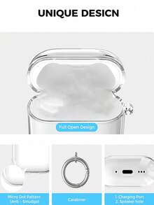 Shockproof Solid Color Material 1pc Cleaning Pen + 1pc Transparent Case Suitable For 4th Gen, Pro 3 Wireless Bluetooth Earphone Soft Case Spring Birthday Gift - Clear - View 5
