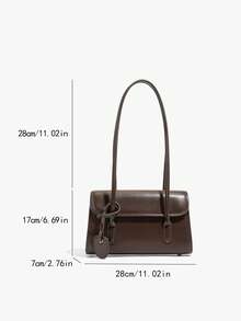 Niche Design 2026 Tas Bahu/Tas Selempang Viral Musim Semi Baru untuk Wanita, Tas Tangan INS Serbaguna, Bahan PU - Kopi - View 6