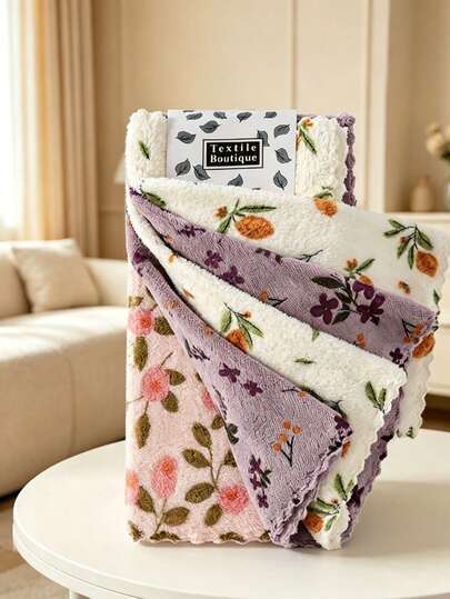 Floral Dishcloth-A Quick-Drying, Thickened, And Extra-Wide Kitchen Towel. Soft And Breathable, It Is Suitable For Use As A Bath Towel, Car Polishing Pad, And For Washing Dishes Or Scrubbing Glass.