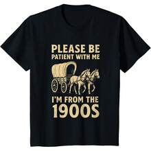 Camiseta Divertida para Papá, Hombres y Mujeres, Soy del Siglo XX, Camiseta para el Día del Padre - Negro - Ver 1