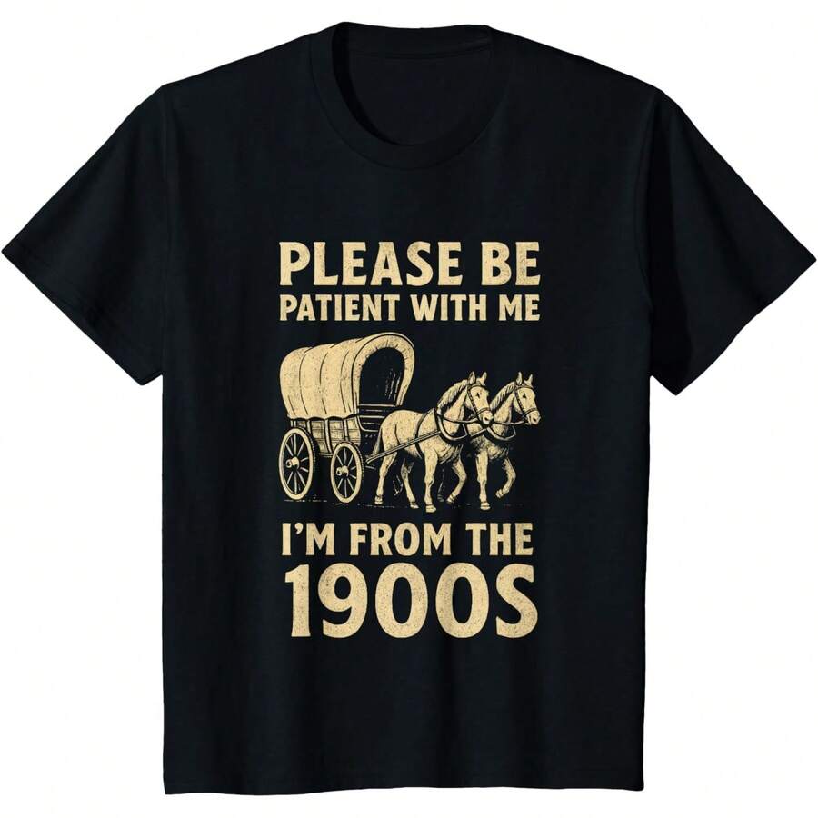Camiseta Divertida para Papá, Hombres y Mujeres, Soy del Siglo XX, Camiseta para el Día del Padre - Negro - Ver 1