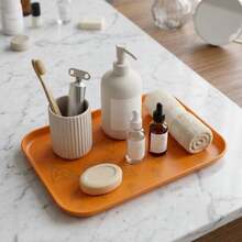 Square Multi-Purpose Countertop Tray, Vintage Diamond Fashion Pattern, Daily Accessory And Decor Storage Tray, Jewelry Box And Organizer > Jewelry Tray Decorative Tray, Used For Bathroom Toiletries Tray, Cosmetic Storage Tray, Jewelry Key Display Tray - Orange - View 3