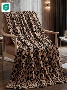 1pc Flannel Blanket, All Over Classic Leopard Print, Soft Lightweight Throw Blanket, Vintage Wild Animal Pattern, Home Essential, Comfortable Warm Decor Blanket, No Shedding & Easy Care, Multi-Purpose For Sofa, Bedroom & Living Room, OEKO-TEX - Multicolor - View 7