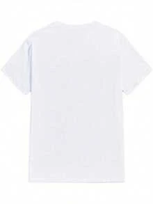 Large size men's summer T-shirt - casual short sleeves, with fishing rod pattern, breathable polyester fiber, machine washable, enlarged sizeMilk silk fabric - Blanco - Ver 2
