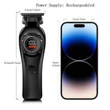 Hatteker 1pc Electric Hair Clipper For Men, Home Use Hair Trimmer, Hair Carving, Salon Haircut, LCD Digital Display Electric Hair Clipper - View 4
