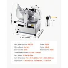Automatic Meat Slicer, 180W + 370W Deli Slicer With A 12 Inch Premium 65Mn Blade, 0-0.3 Inch Adjustable Thickness, Electric Food Slicer Machine For Meat, Vegetables, Hard Bread, And Cheese - Silver - View 12