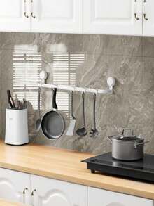 10Pcs Grey Marble Peel & Stick Tile Stickers, Waterproof Oilproof Heat Scratch Resistant Reusable Vinyl Wall Panels, Easy Apply Decor For Kitchen Backsplash Countertop Bathroom Living Room TV Background Wallpaper - multicolor - View 5