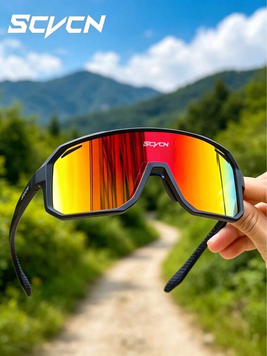 SCVCN Cycling Glasses, Mountain Bike, Road Bike, Racing Gear, Unisex Outdoor Sports Glasses, Cycling, Hiking, Driving, Golf Accessories, Travel, Camping Glasses, Street Photography, Decorative Glasses - 彩色 - 查看 1