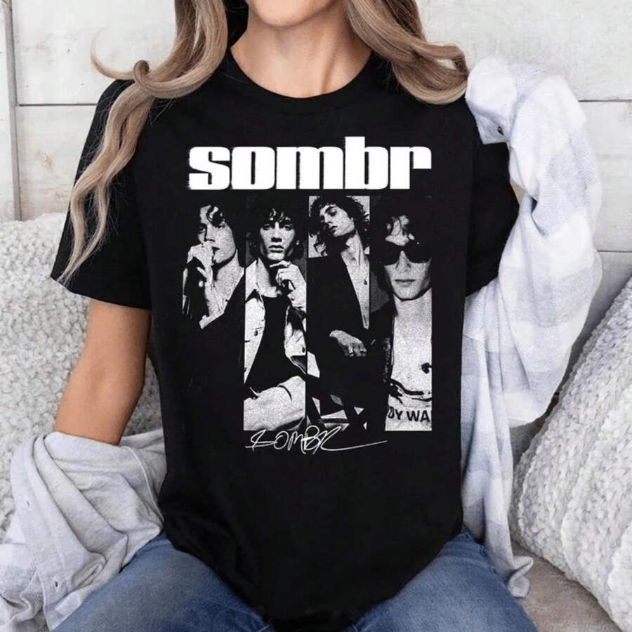 Sombr World Retro Shirt Men's And Women's Graphic Tee - Black - View 1
