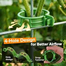 50pcs Tomato Clips, Plastic Mesh Plant Support Clips For Climbing Plants, Reusable Clips For Garden, Suitable For Supporting Grape, Tomato Vines And Vegetable Plants, Help Plants Grow Upright And Healthy - Multiple Styles - View 2