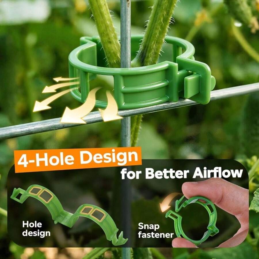 50pcs Tomato Clips, Plastic Mesh Plant Support Clips For Climbing Plants, Reusable Clips For Garden, Suitable For Supporting Grape, Tomato Vines And Vegetable Plants, Help Plants Grow Upright And Healthy