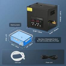 10L Ultrasonic Cleaner With Basket Heater And 240W Timer - 10 L - View 11