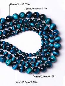 1 Strand Natural Blue Tiger Beads Bohemian Style Round Loose Accessories Beads Strand 6 8 10mm For Girls Jewelry Making Bracelet Necklace - Blue - View 5