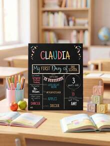 1pc Personalized Name Black First Day Of Back To School Photo Prop Sign, Custom Back To School Photo Prop Keepsake Souvenir Gift For School - Multicolor - View 5
