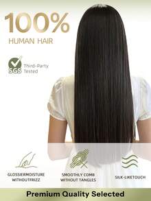 DNE HAIR 7件組 120G NC# 自然黑雙層隱形夾式人髮接髮 Remy髮 無縫軟髮尾 防掉髮 可重複使用 適合細髮 沙龍日常婚禮派對造型 女士與女孩適用 - SNatural - 查看 7