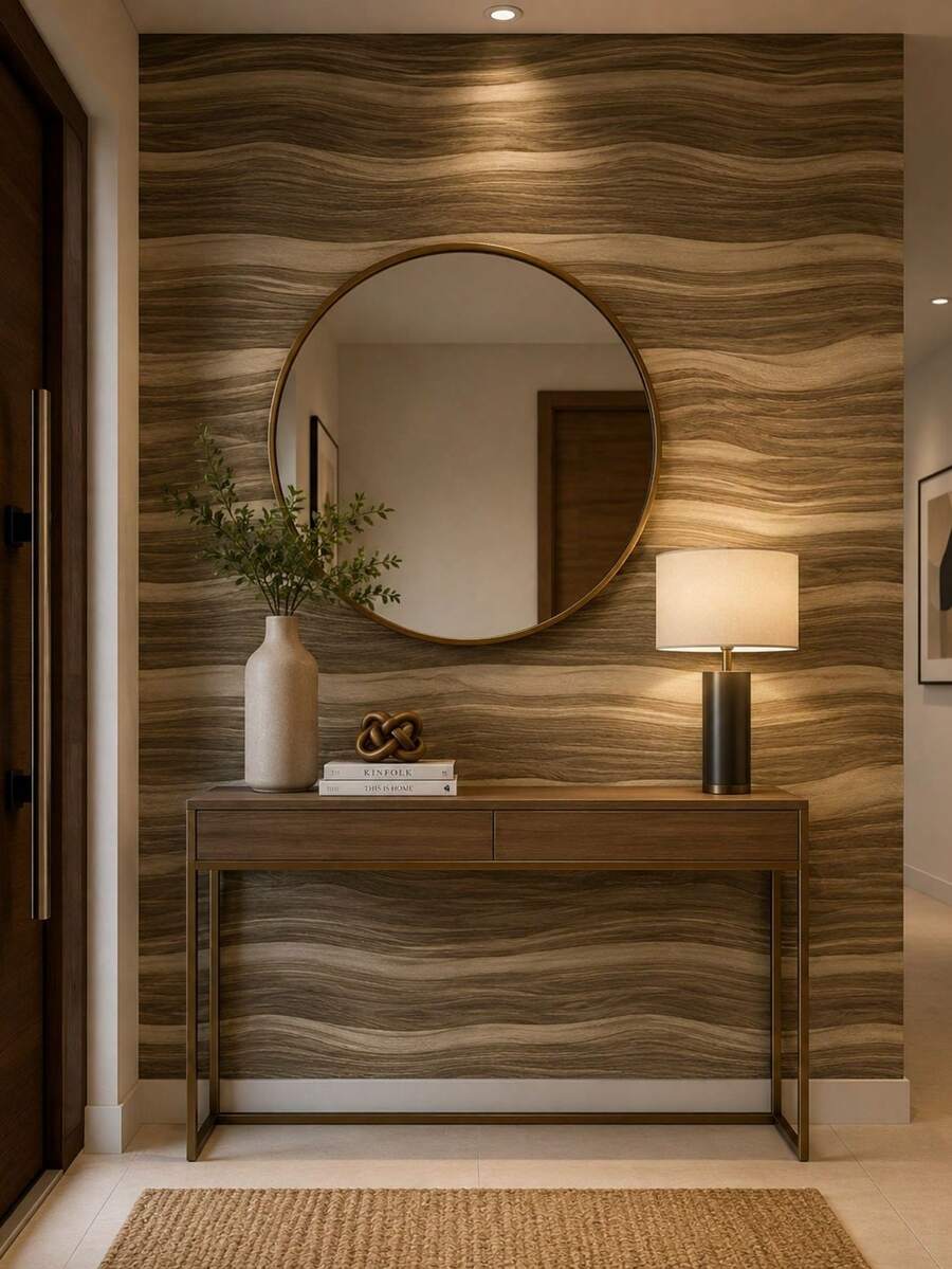 Self-Adhesive PVC Wallpaper, Washable, Decorative Wood Pattern, 5m X 10m Roll, For Home Renovation And Decoration, Living Room, Bedroom, Kitchen, Furniture, Patterned Wall Covering. - M206 - 查看 1
