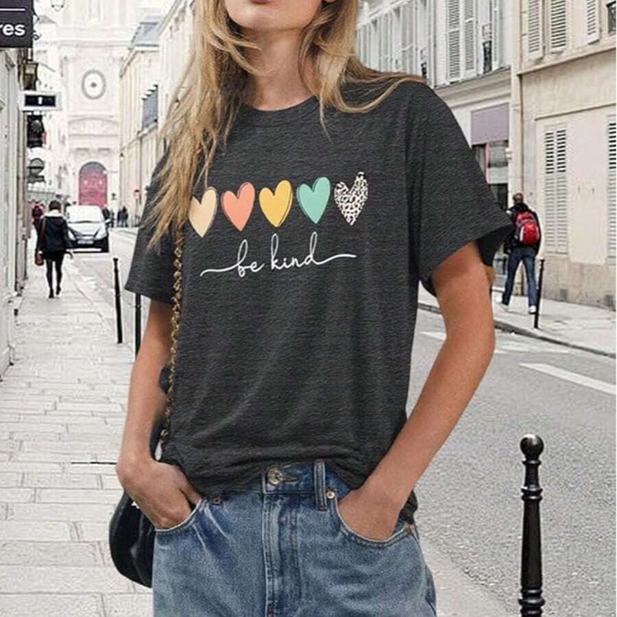 Camiseta impresa para hombres y mujeres - Negro - Ver 1