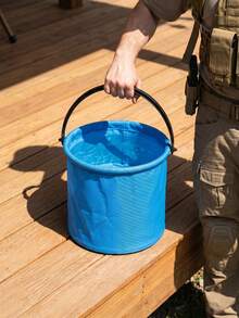 1/3pcs Foldable Water Bucket, Portable Beach Folding Bucket, Small Colorful Fishing Bucket, Lightweight Collapsible Water Bucket, Practical Folding Water Container, Suitable For Painting, Camping, Fishing, Beach, Garden, Pool, Hawaii Party, Beach Party - A - View 2