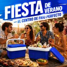 Portable Cooler 16L 25L 32L, Durable Plastic Body, Thermal Insulation, Lid With Reliable Locking Mechanism, Reinforced Handle, Compact Dimensions, Lightweight For Storing In The Car During Trips And Outdoor Activities - 藍色 - 查看 5