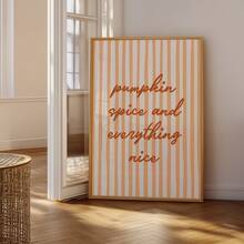 1pc Frameless Halloween Pumpkin Spice Quote Print Fall Kitchen Wall Art Aesthetic Apartment Living Room Bedroom Decor Back To School Funky Posters Dorm Essentials - Frameless - View 5