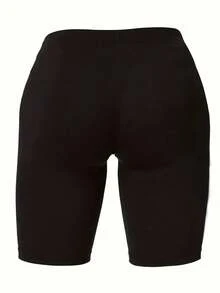 Un conjunto de manga corta para mujer, elegante e casual, , fabricado con material suave y transpirable, ideal para el ocio - negro+negro - Ver 3